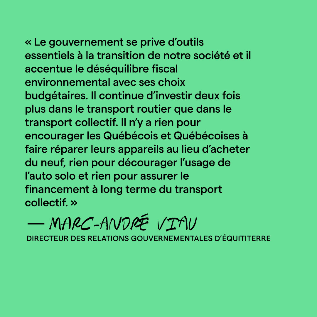 equiterre's tweet image. #BudgetQc2023  Le gouvernement du QC a malheureusement choisi de se priver de ces outils essentiels pour transformer les habitudes de vie qui auraient un fort potentiel de réduction des émissions de GES. 👎👎👎 #polqc