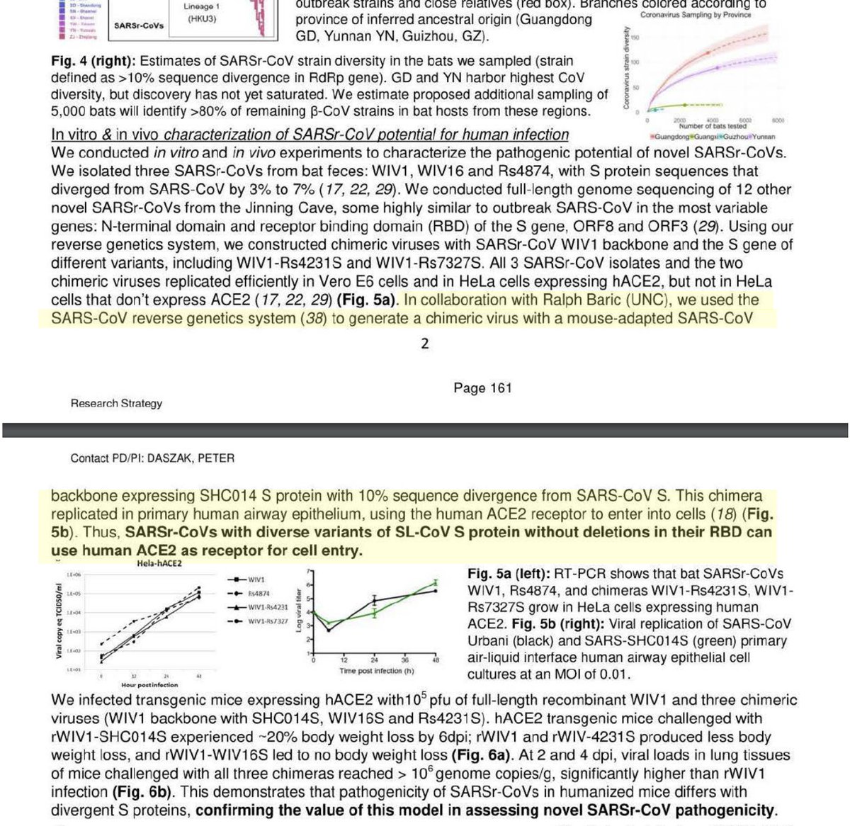 This one from the same batch is even worse. As part of Fauci's project, Daszak and the Wuhan Institute of Virology swapped SARS virus spike genes, thereby massively increasing their infectivity in humanized mice.
No one with a functioning brain thinks Covid came out of nature. https://t.co/Ce8auIG5WE