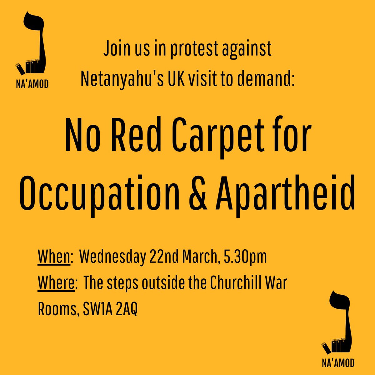 Africa4Pal's tweet photo. World’s most wanted war criminal Benjamin Netanyahu is due for a visit to the UK this week. We are in solidarity with our friends and comrades who want him shunned! 

#FreePalestine https://t.co/8uoGYjmR9B