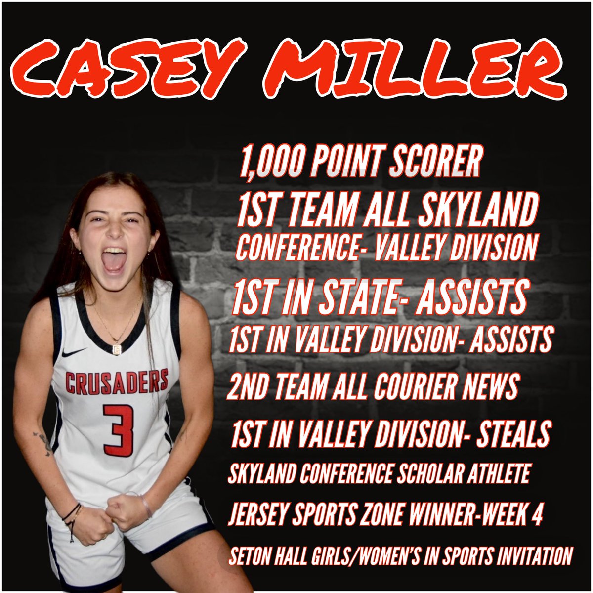 BBcrusaderball's tweet photo. Thank you to everyone who has supported Casey in any way. @CJSportsRadio for your coverage, @laurenknego, @HSSportsNJ  @JSZ_Sports, Coaches who have voted her for these accolades and @SimeonPincus who is always fair and spot on. Thank you! Congrats, Casey! https://t.co/7gRj8w8n1t