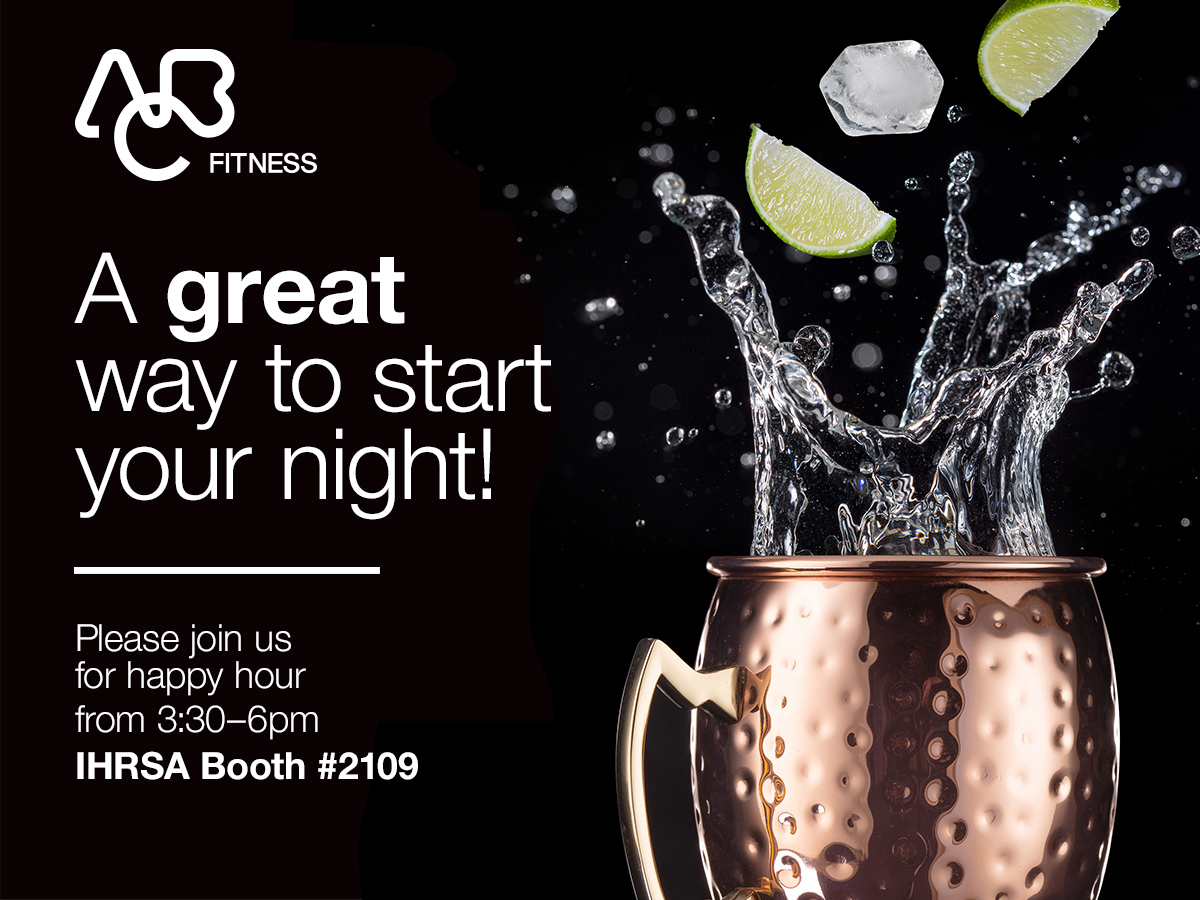abcfitness_'s tweet photo. Start your #IHRSA evening off right with today's Happy Hour, starting from 3:30pm 🥳
Meet our team and quiz them on the industry, plus network with other fitness professionals - we'll see you at booth 2109 💪
#IHRSA2023 #ABCFitness #ABCIGNITE #ABCEVO #ABCGLOFOX #ABCTRAINERIZE https://t.co/0Dm35K5vTl