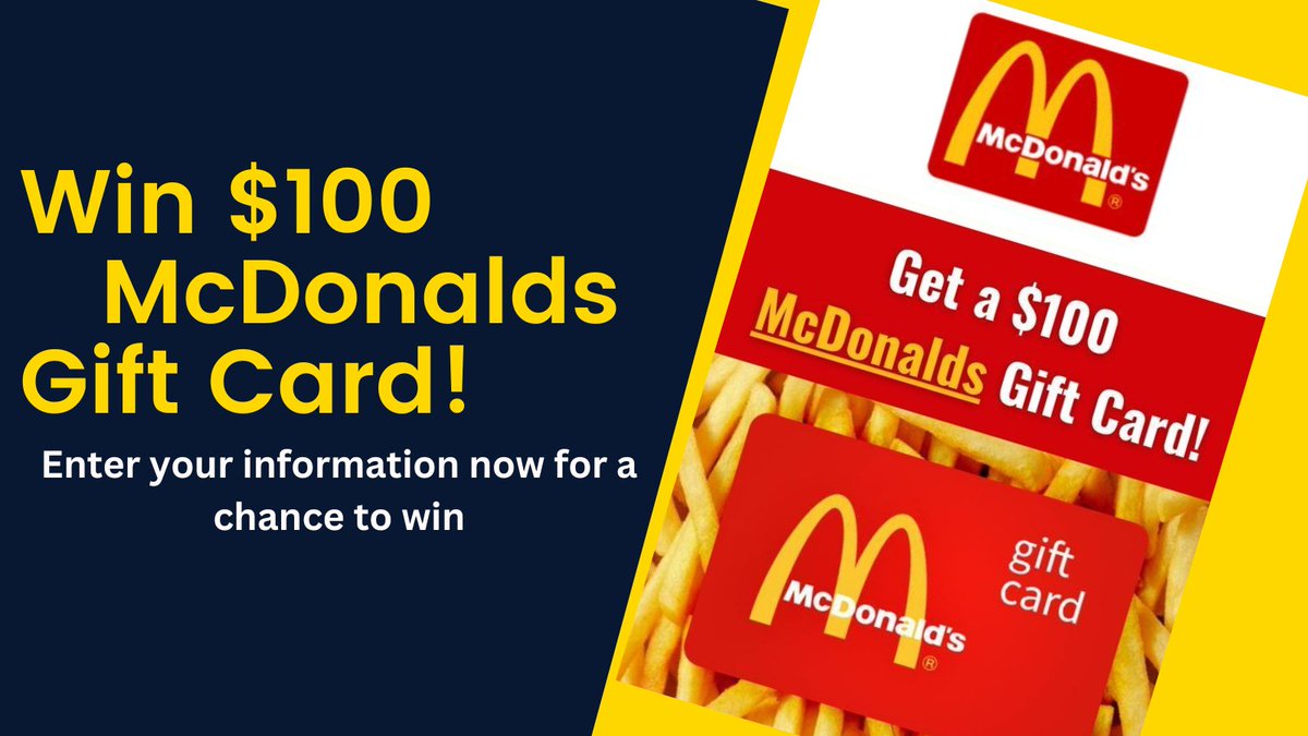 Hopper690's tweet photo. Win $100 McDonalds Gift Card!
https://t.co/QmpsJTDOM6 https://t.co/uw3Scmg0M4