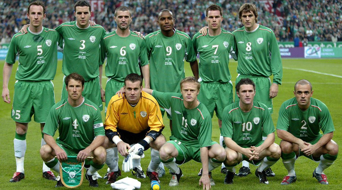 The Ireland XI that drew 0-0 with France on the 9th October 2004 in Paris. Ten full days before Evan Ferguson was born #TempusFugit