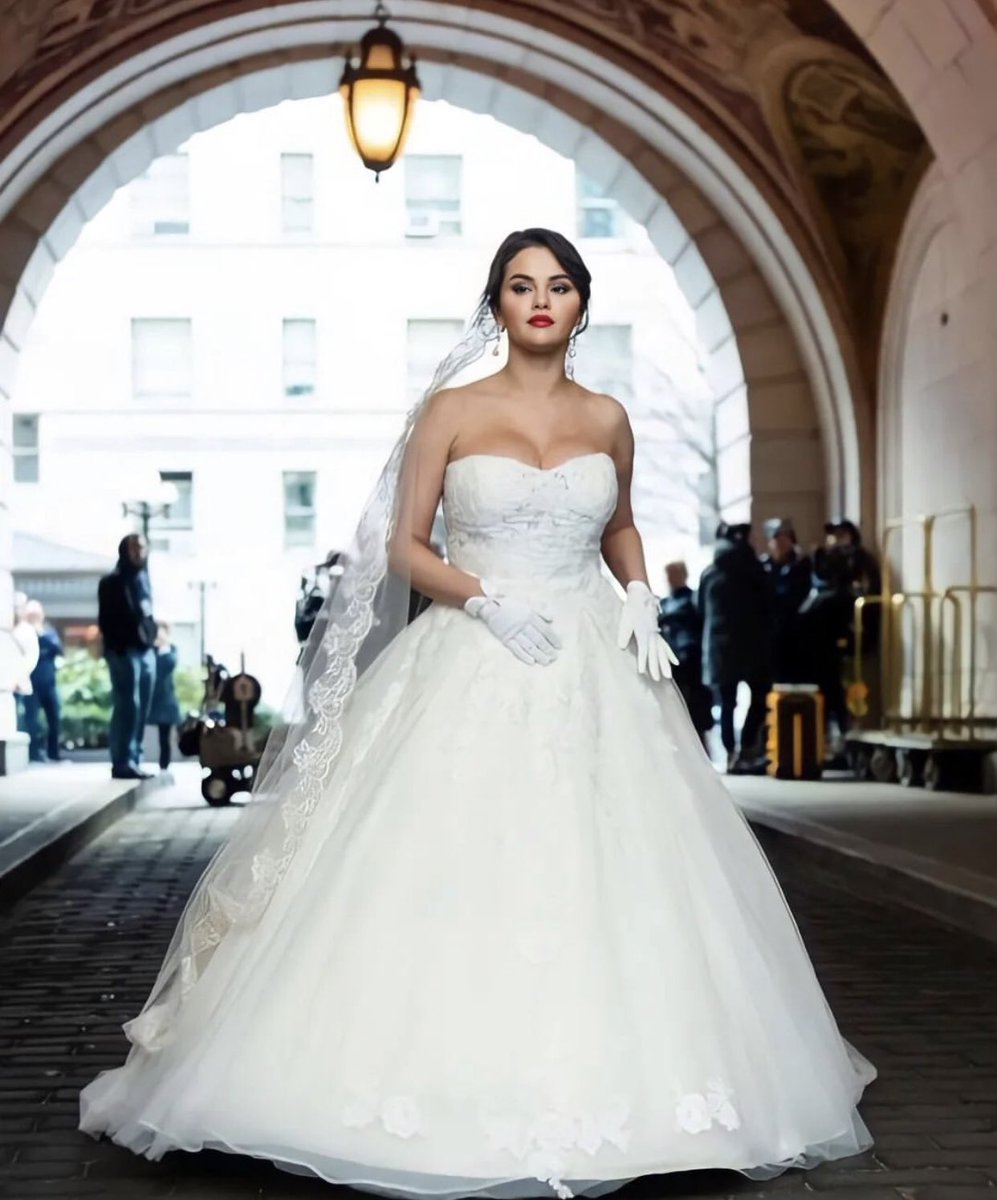 ourselenasg's tweet photo. selena gomez, the most beautiful bride. https://t.co/W2NVSvrH2f
