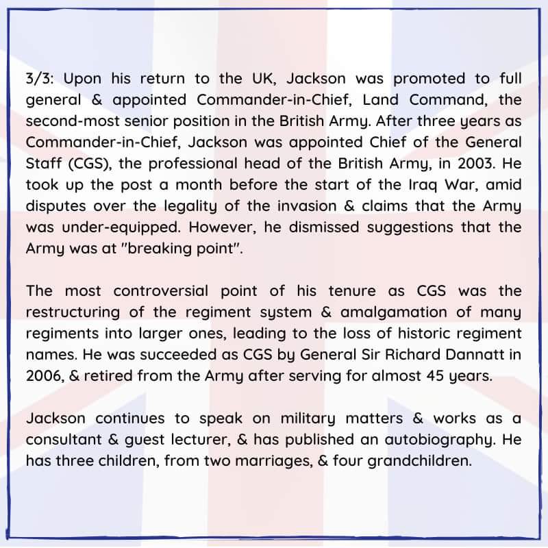Happy Birthday to General Sir Mike Jackson was born #otd 21 March 1944.

#General #Mikejackson #Britisharmy #parachuteregiment #Britishsoldier #Britisharmedforces