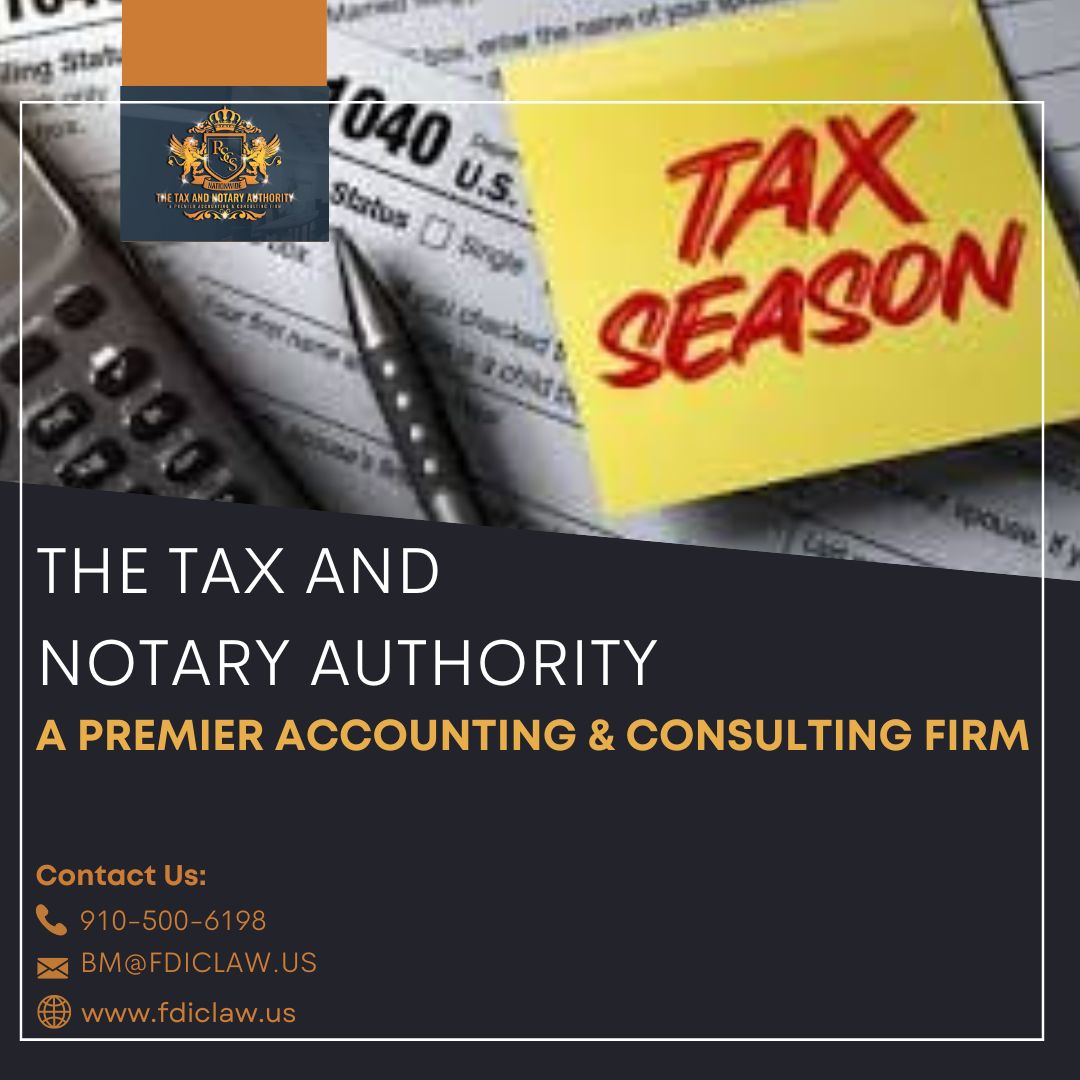 FDICBANKER's tweet photo. At The Tax And Notary Authority, our clients are our top priority. Let us work for you and help take your business to the next level! #premierfirm #75yearsofexperience #customerservice #accounting #consulting #workforyou #taxpreparation #Efile #taxes #refunds #return #taxreturn https://t.co/I8zS5w8pf1