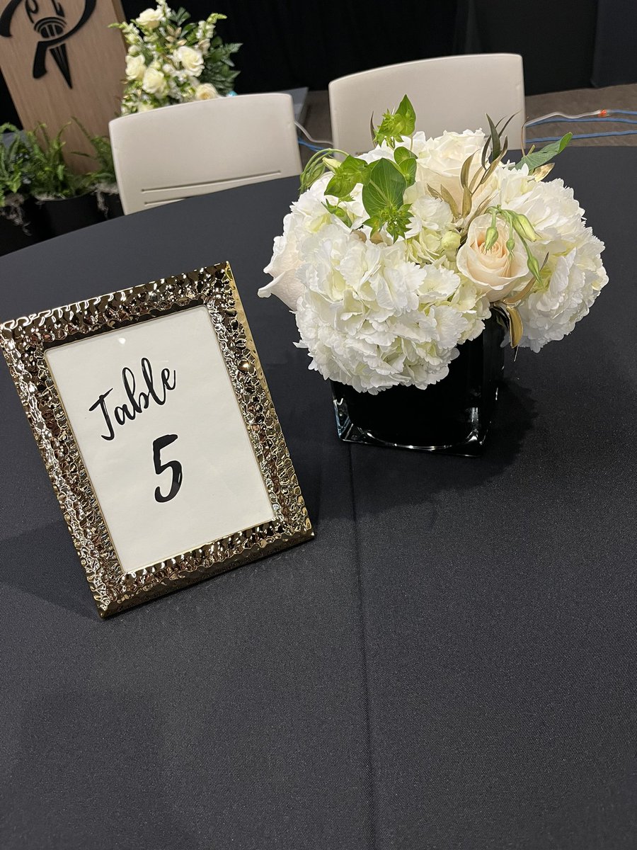 Prosper Floral is back at it again with beautiful podium and centerpiece arrangements for today’s Celebration of Service Banquet. Our students love the opportunity to show off their AMAZING skills! #ProsperCTE #THEProsperHighSchool #ProsperFloral #FloralArrangements #Florals