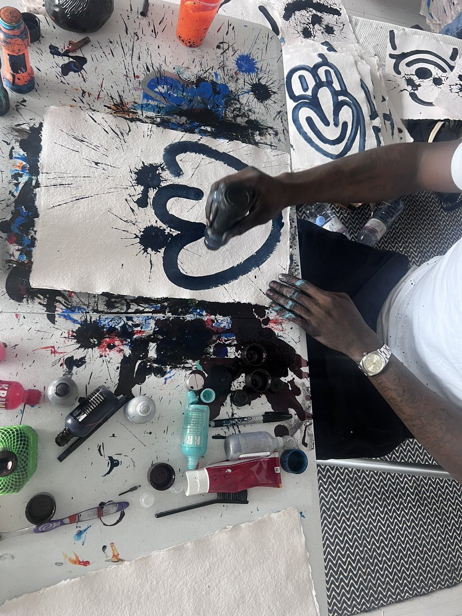 24 Hours, 1440 Minutes, 1200 Individual Artworks, Constant Painting, No food, Stuck In That Small Square, 1pm till 1pm the next day, Thank God.