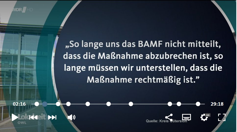 <a href="/rav_gs/">RAV</a> <a href="/VDJinfo/">VDJ</a> <a href="/ProAsyl/">PRO ASYL</a> <a href="/yazguluzeybek/">Yazgülü Zeybek</a> <a href="/C_AB_/">Clara Anne Bünger</a> <a href="/GonulEglence/">Gönül Eğlence</a> <a href="/voglerk/">Kathrin Vogler</a> <a href="/ChrisCWE/">Christian Wernicke</a> <a href="/max_plueck/">Max Plück</a> <a href="/MarcLuerbke/">Marc Lürbke</a> Heute berichtete #WDR.

Unwürdiges Behördenhandeln von #BAMF + Kreis #Gütersloh zulasten eines Mannes, dem in #Türkei Haft droht. Beinahe wäre #Abschiebung trotz Gerichtsbeschlusses vom Vortag vollstreckt worden.  

#Rietberg [2/x]
(Online bis 28.03.) 
www1.wdr.de/fernsehen/loka…