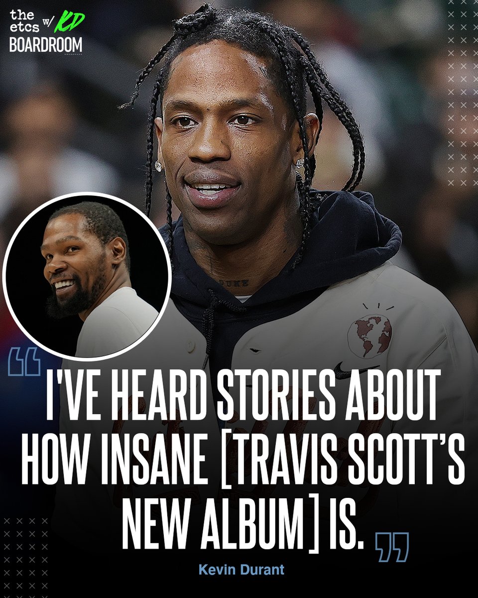boardroom's tweet photo. .@KDTrey5 on Travis Scott's upcoming album:

"He was telling me that it's f*cking insane. The sickest sh*t he's done." 👀

full episode: https://t.co/xxWFYzSGxJ https://t.co/rV5vWgpf41