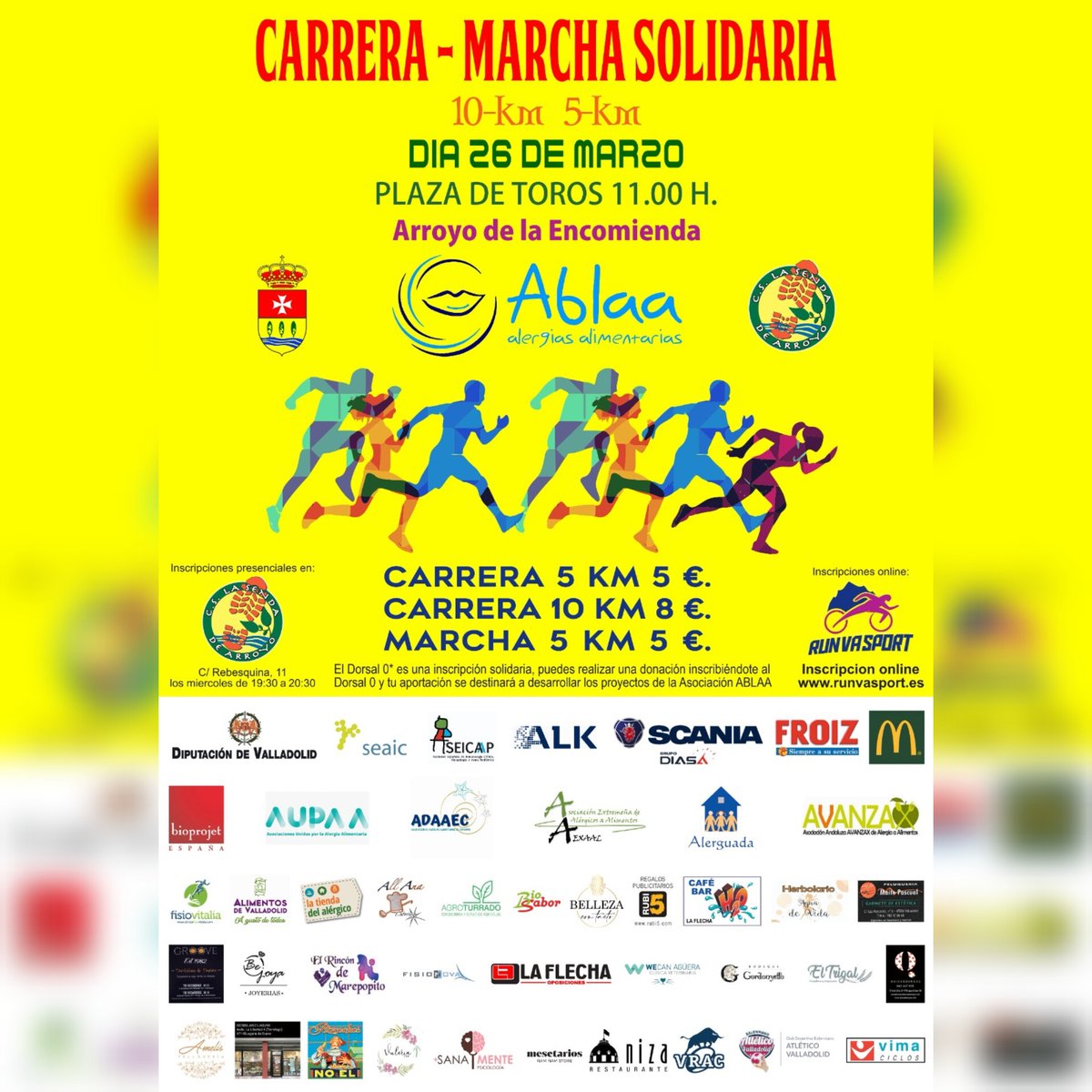 ABLAAValladolid's tweet photo. CARRERA-MARCHA SOLIDARIA 26 DE MARZO
Hoy damos gracias a ALK, por sumarse al proyecto SAVIA colaborando en esta actividad con su presencia en la marcha/carrera solidaria
Apúntate ya:
https://t.co/1yZ9YV7HXn
#carrera #deporte #naturaleza #alergias #anafilaxia #SAVIA #AUPAA https://t.co/D0GQFO8sDV