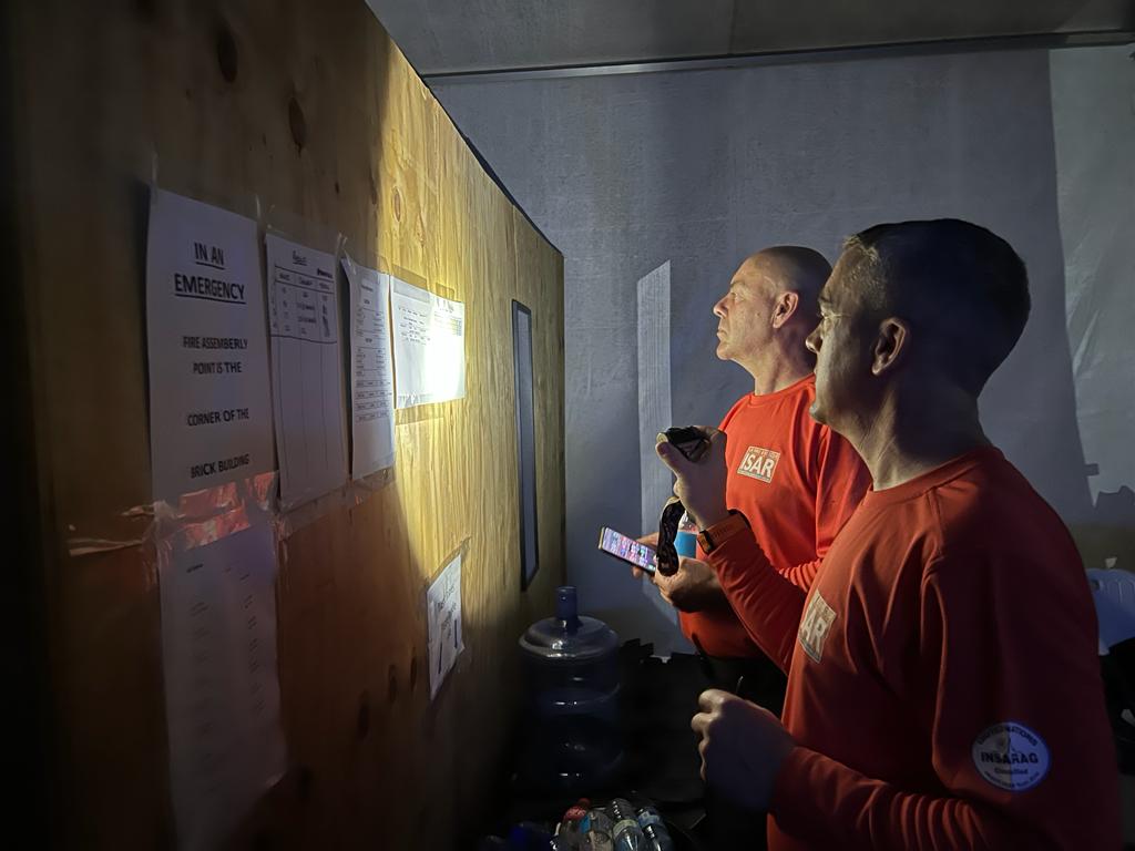 Despite the power outage, the #UKISAR team is preparing for tomorrow's rescue operations, holding onto #hope and focusing on #searchandrescues  🧡