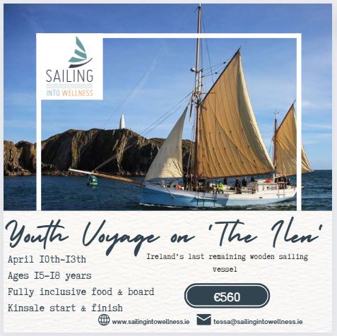 Fantastic youth adventure, we have three berths available on this all female voyage contact tessa@sailingintowellness.ie