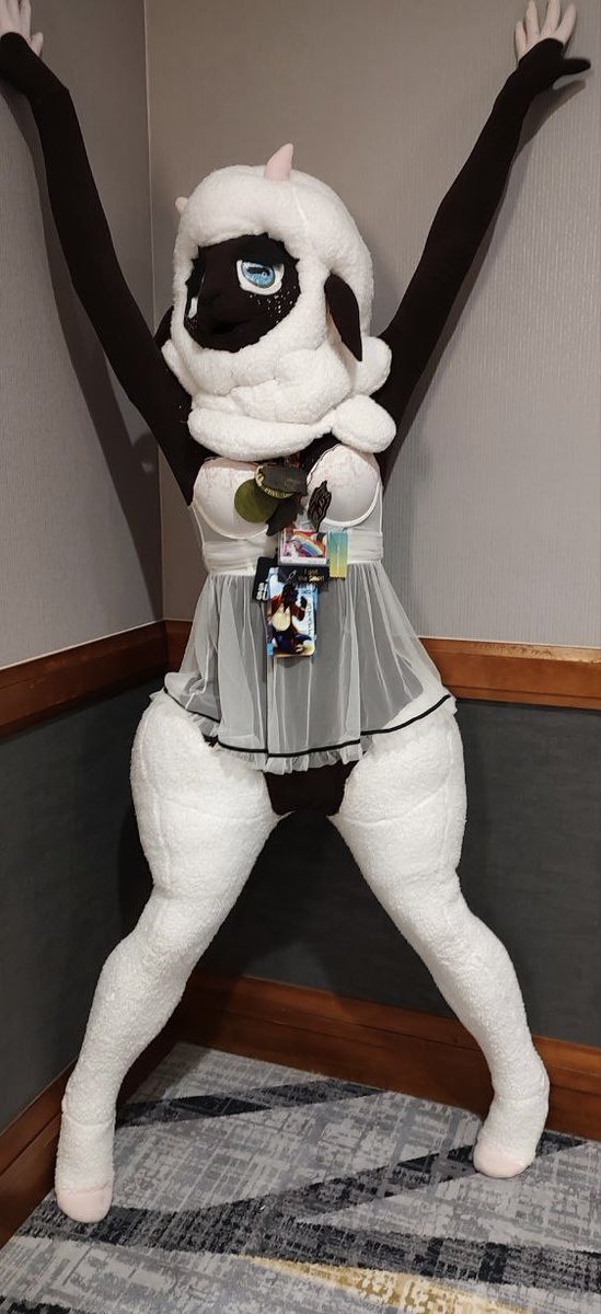 StoofStudios's tweet image. There’s a back log of suit photos to post as commissions are in full swing- but here’s some shots 📸@PeaceDorgi got of Mocha at #PDFC- fun AD panels!

She’s in need of an remake soon, older Sherpa sheep~ but lots of fun to wear and an experiment in stretch fabric