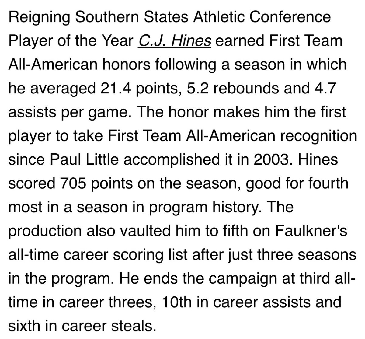 CJ Hines tweet media