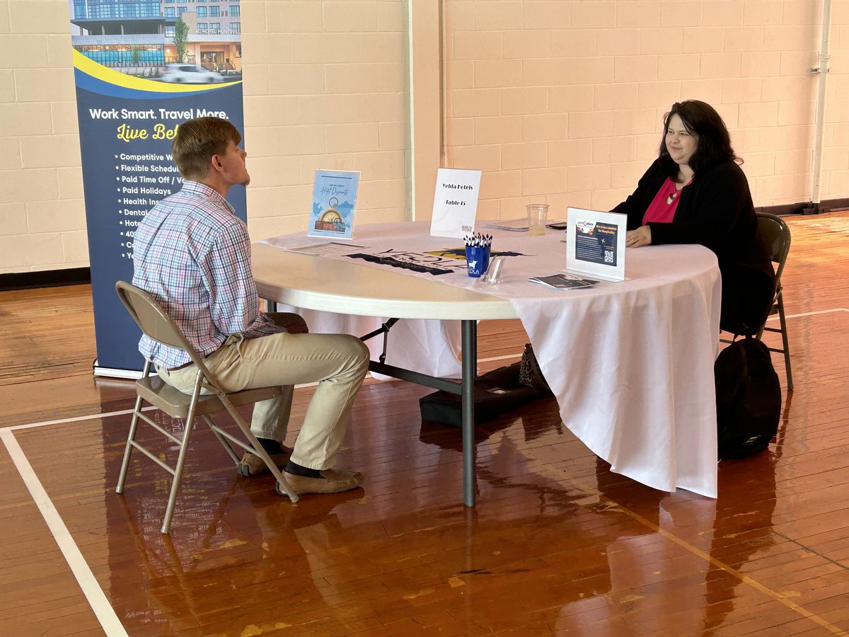 Seniors enrolled in the Ready-to-Work Program throughout our 6 high schools spent Tuesday persuading local companies, including our own HR department, to hire them. Through the Ready-to-Work program, students have been trained in basic soft skills and employability expectations.