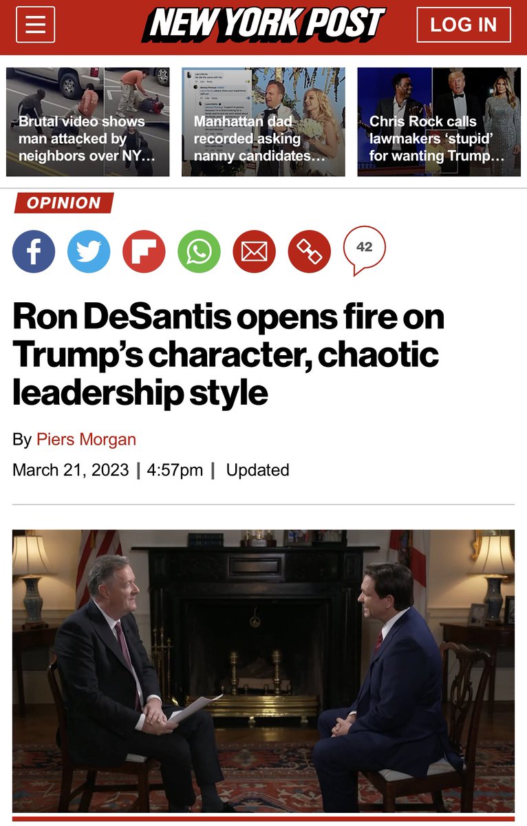 DonaldJTrumpJr's tweet image. Just as radical Dems are indicting Trump &amp;amp; destroying the fabric of our nation with their Police State tactics, DeSantis pathetically runs to the liberal media on orders from his RINO establishment owners to attack my father. 

He's exposing himself as 100% Controlled Opposition!