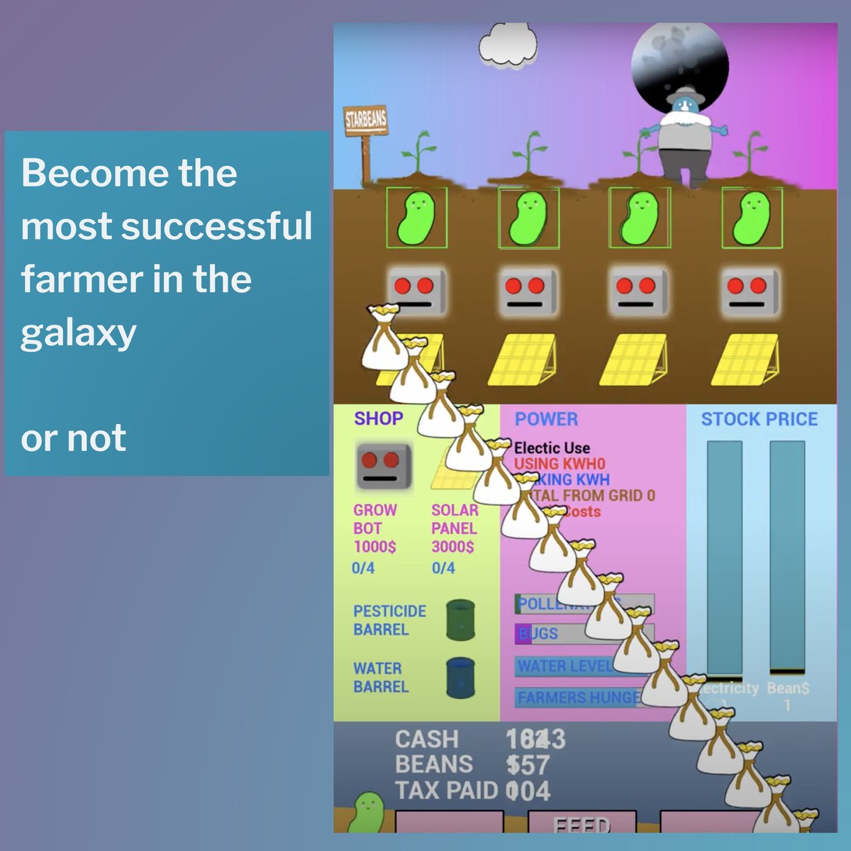 or_bits_com's tweet image. Are you wondering about the abstract, absurd relationships between food, economics, and the natural world?

Try Star Beans, a new game by @BruceAsbestos - a subsidiary company of #unproductivesolutions

✚ unproductivesolutions.com/star-beans-sub… 
✚ apps.apple.com/us/app/star-be…