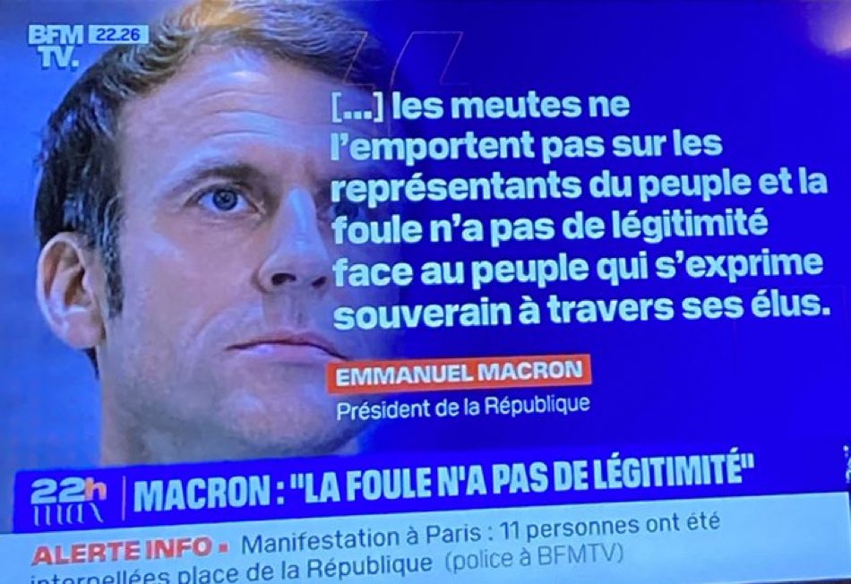 marinetondelier's tweet photo. Au début je me suis dit « tiens, enfin le président va dire un truc interessant sur la biodiversité ».

En fait non. Juste un truc condescendant pour les manifestants, comme d’hab.

Vous pouvez retourner à vos occupations, désolée de vous avoir dérangés pour rien. https://t.co/cBmb1nCTGy