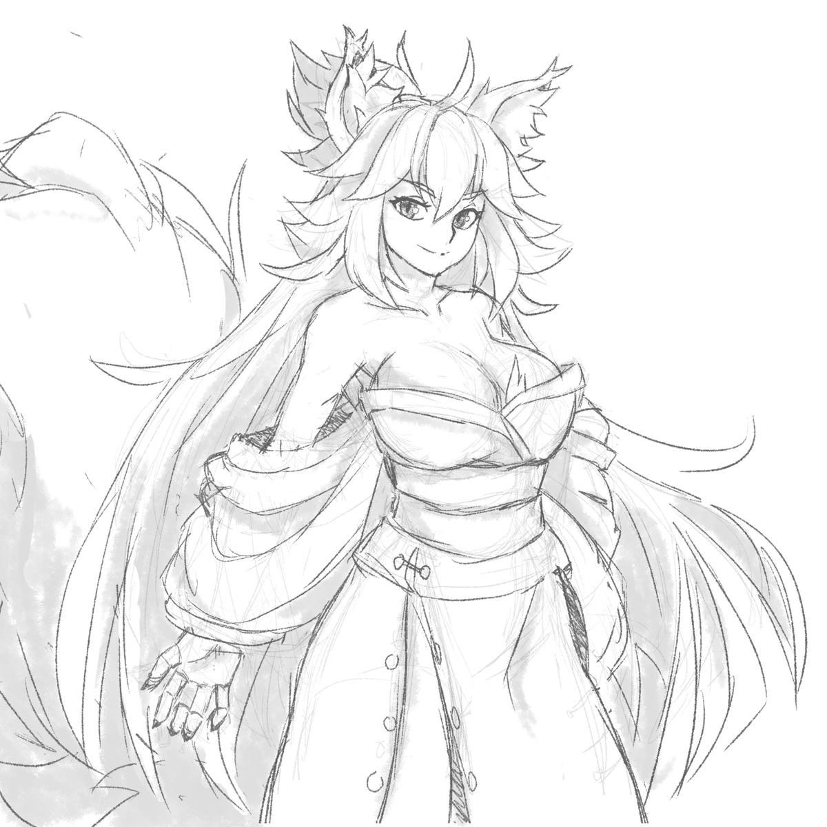 bitterballer's tweet photo. I drew the OC of @Kaizouwar1 called Kazunocha Hyakki

was fun to draw her https://t.co/qkKNgC9Jah