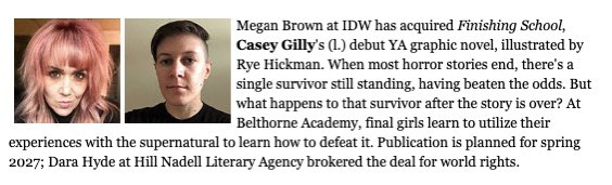 It’s hard to think of this (probably) amazing book being real because it’s four years away, but I’m so excited to (probably) make it happen with @RyeHickman and @megan_mb. I’ve been making comics with Rye and Megan since I was a tiny baby writer so this is extra 😭 😭