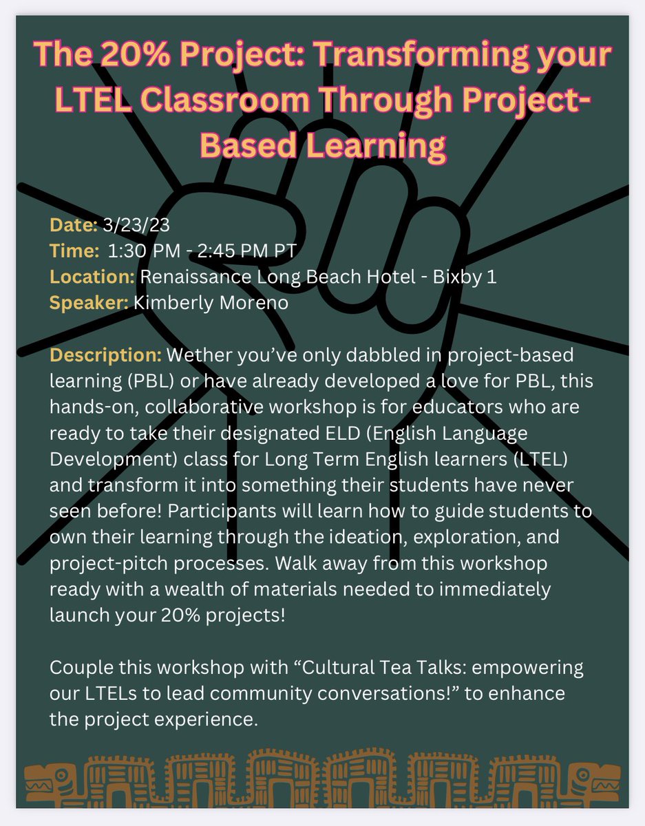 Who else is going to #cabe2023 ? Check out my session focusing on Long Term English Learners and PBL! #ltels #designatedeld #PBL #multilinguallearners #eld