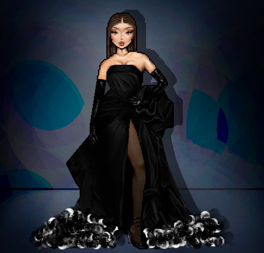 ATELIER VERSACE 

                 Model Riley presents

                 Spring-Summer 2023

Vinyl-effect bustier mini dress with chiffon organza and side volume in eco-responsible technical organza, and degradé of sequin polka dot manipulation in organza and multi-material.