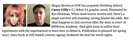 🪓🪓 NEW BOOK ALERT 🪓🪓 Very stoked to welcome y’all to Finishing School 👀 It’s going to be a BLOODY good time (har har) ❤️‍🩹🦇🖤 W: @RunBarbara A: @RyeHickman