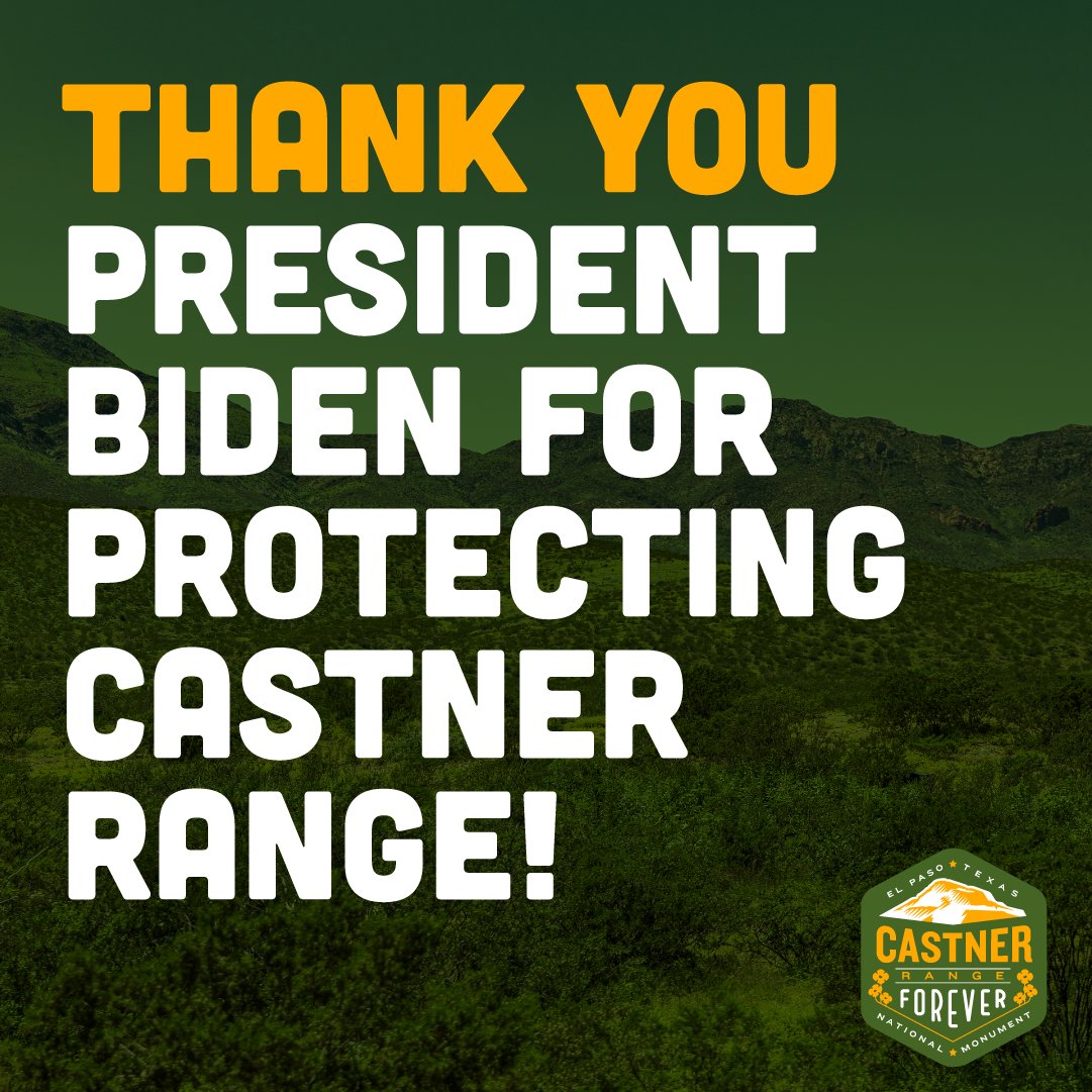 .@POTUS, your support for Castner Range will not be forgotten! Thank you for declaring #CastnerRange a national monument.

#Castner4Ever #MonumentsForAll
