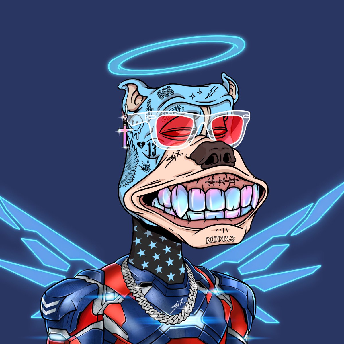 gjinduyun's tweet photo. 🚀 BadDogs Beyond Moon 🌕
THIS BDC ARE BEYOND EVERYTHING @BadDogsCompany art by #13SIX BARK for themselves don’t be SCARED come and PLAY w us join the BadPack
🐳‼️ MASTER strong AF❤️‍🔥
#BDCStrong #BADnotBORED #BDCO 
#NFTs #network #NFTCommmunity https://t.co/skJ1qE2NHQ