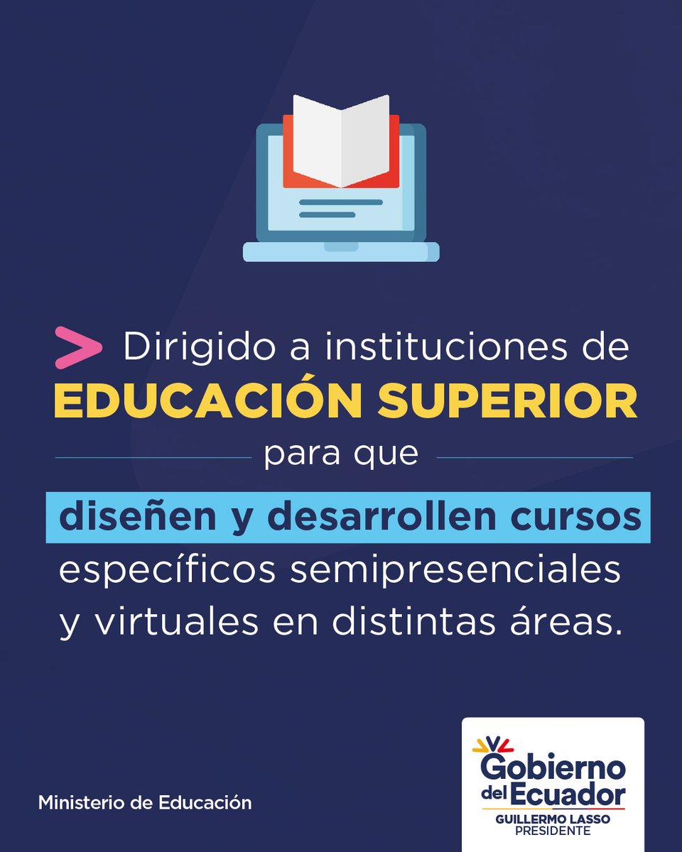 Educacion_Ec's tweet photo. 👩🏻‍🏫👨🏻‍🏫 Si perteneces a una institución de Educación Superior y te interesa diseñar y desarrollar cursos de formación continua para profesionales de la educación, te invitamos a participar 👇

📌 Enlace de descarga ➡️ https://t.co/nw4zhTvbIc

#TransformaciónEducativaEc https://t.co/3AHXXy1y8u