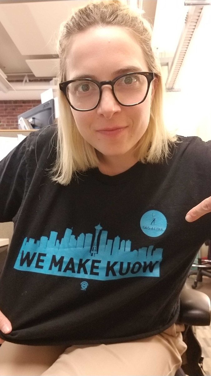 We’re baaack! 
The <a href="/KUOW/">KUOW Public Radio</a> newsroom’s lonnng fight for a living wage continues. 
And we are as fired up as ever to get our wealthy employer to pay us enough to live in the city we cover. 🧵
#WeMakeKUOW #SAGAFTRA