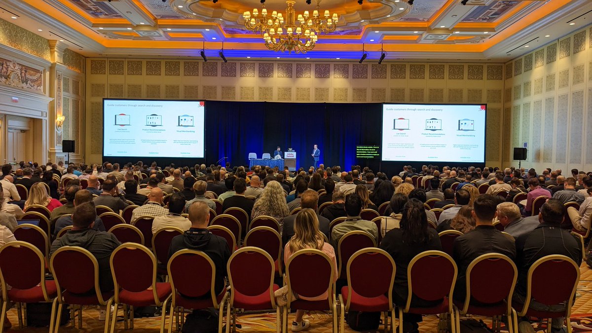 Full house at the <a href="/AdobeCommerce/">Adobe Commerce</a> roadmap session with <a href="/ErrolDenger/">Errol Denger</a> and Uday Kotla
#AdobeSummit 
@AdobeExpCloud