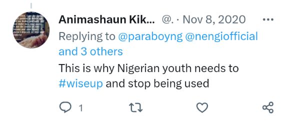 Animashaunkike's tweet image. I predicted Everything that happened this year election, i remember i made this tweet in 2020 during the #EndSARSProtest and it came to pass in 2023 don&apos;t joke with me, i am Gods chosen his daughter, all my words are #FactChecked