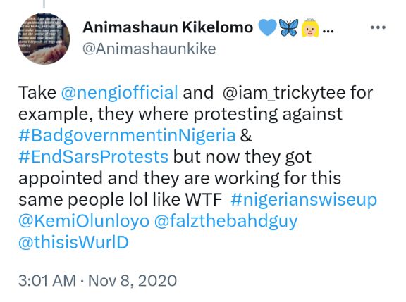 Animashaunkike's tweet image. I predicted Everything that happened this year election, i remember i made this tweet in 2020 during the #EndSARSProtest and it came to pass in 2023 don&apos;t joke with me, i am Gods chosen his daughter, all my words are #FactChecked
