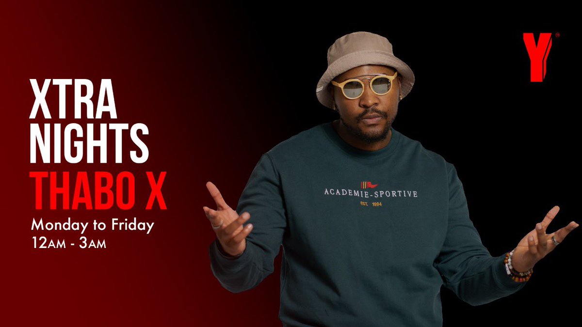 Yfm's tweet image. This evening, we are taking the airwaves straight to the 🔝 with all the good vibrationz ! 😎

Come hang out with #ThaboX on #XtraNights.