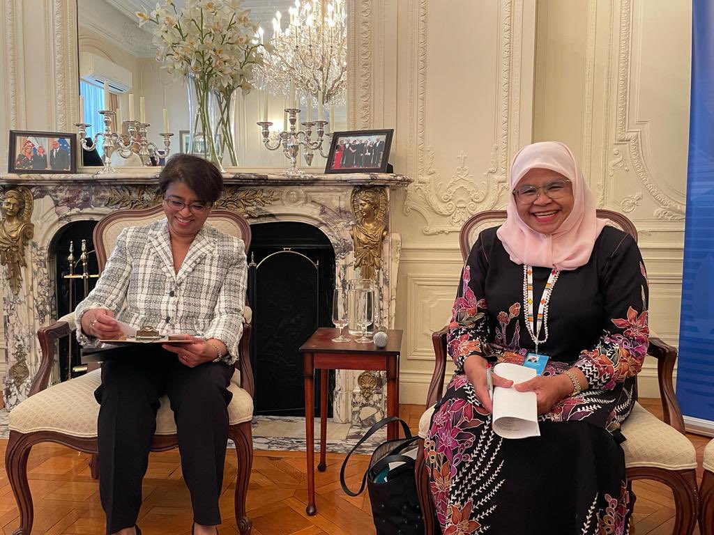 WIF_UN's tweet photo. Timely discussion today at the Women’s International Forum’s event on Climate Change and Sustainable Cities: Creative Solutions for the Future with @MaimunahSharif and the incredible work @UNHABITAT is doing. Thank you to @zarinavarukatty for moderating &amp;@SlovakiaUNNY https://t.co/NDnEz8bsnX