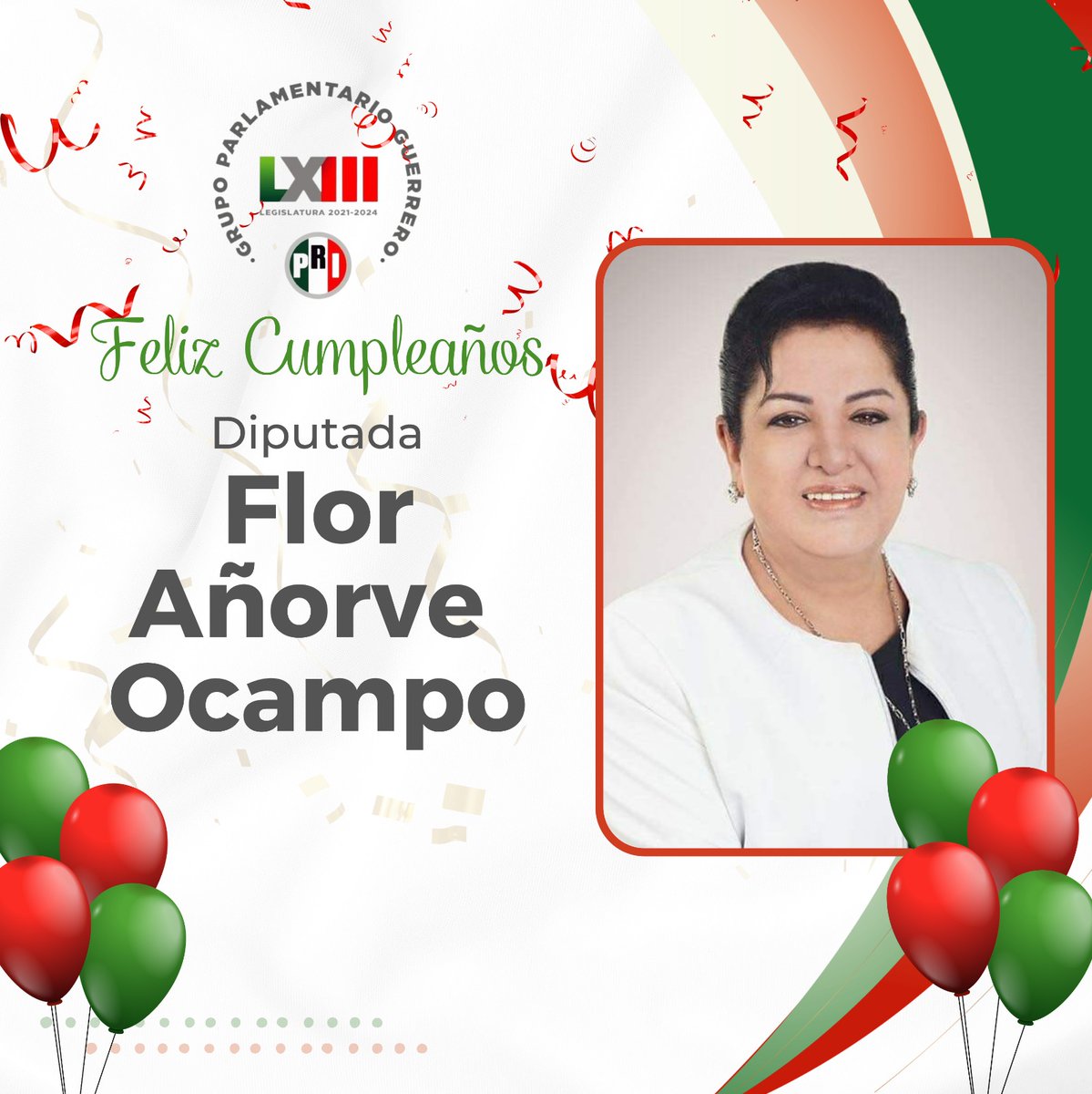 Muchas felicidades Diputada <a href="/FlorAnorve/">Flor Añorve Ocampo</a>