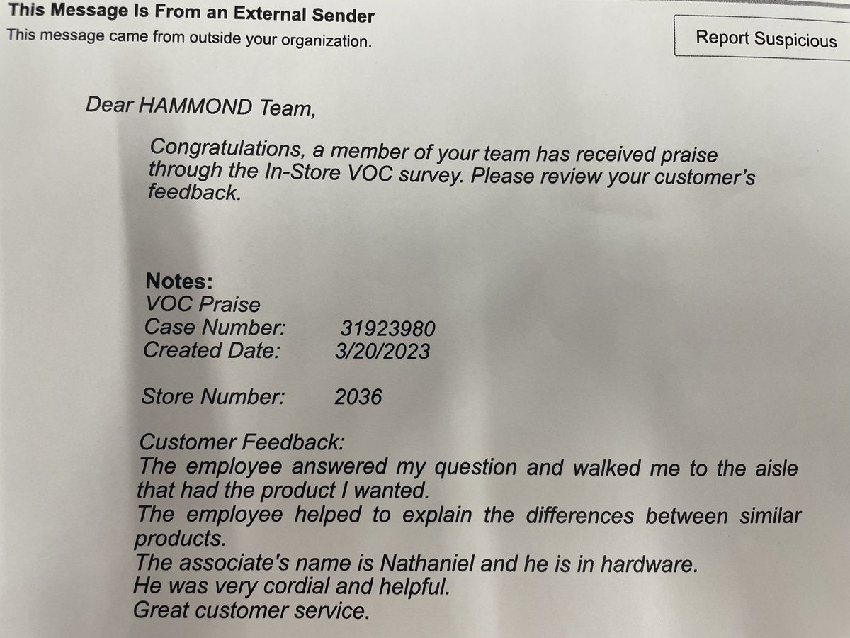 Customer Praise Great Job Nate🎉🎉