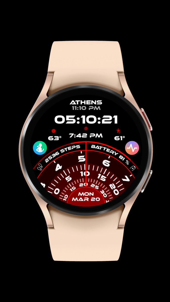 Robomuse's tweet image. New watch face available. Thirteen colors to choose from for your personalization. Four complications, two app shortcuts, and progress bars showing step count and battery percentage.  Available in a day or two after Google Play Store review at play.google.com/store/apps/det…