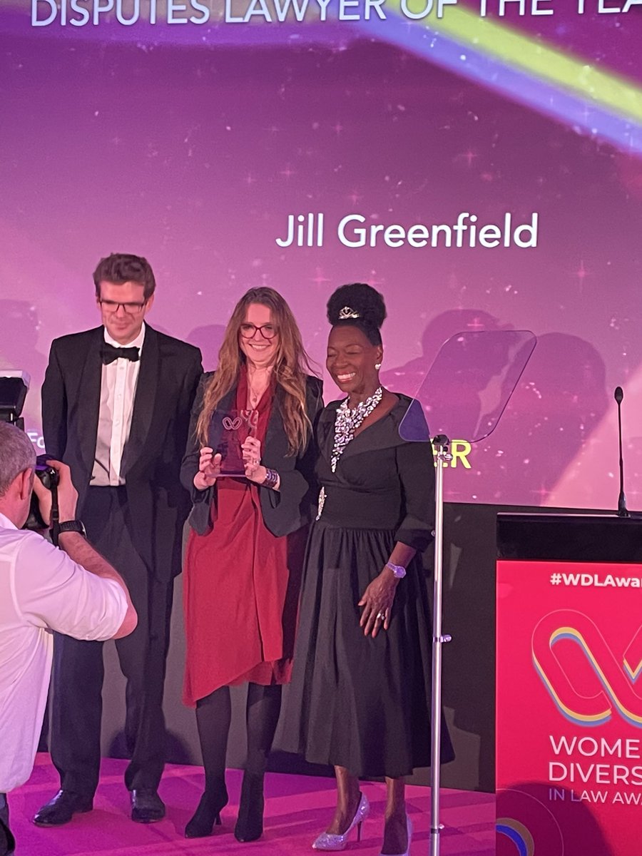 The winner of #WDLAwards23 category Disputes Lawyer of the Year – Sponsored by <a href="/FC_Chambers/">Fountain Court</a> is Jill Greenfield, <a href="/Fieldfisher/">Fieldfisher</a> Congratulations!
#winners #womeninlaw #diversity #mentalhealth #Sustainability