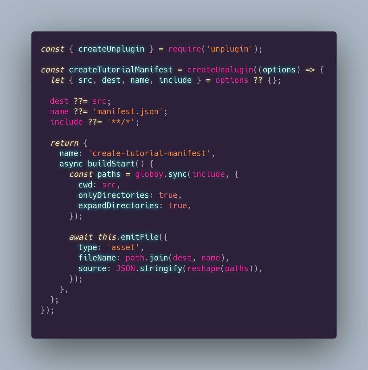 nullvoxpopuli's tweet photo. Using embroider in #EmberJS, folks often ask, "How do I do build time transforms"?
✨The answer: *unplugin*. 🦾
Be resistant to changes in packagers.
Be ready for Vite 🥳
Docs here: https://t.co/gmECzmyFN1
#JavaScript #unplugin #rollup #webpack #vite https://t.co/dKWhYEyalO