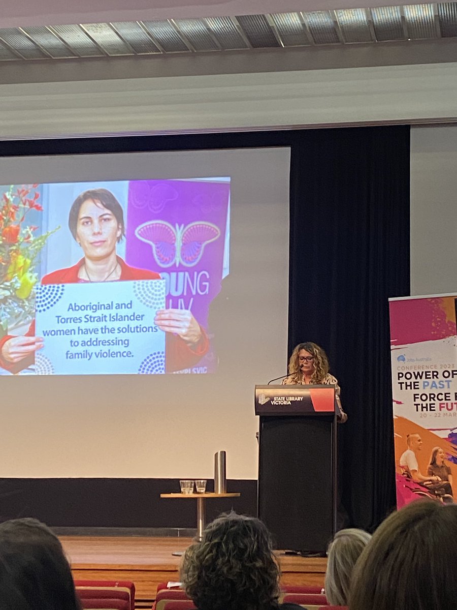 Thanks to <a href="/BraybrookA/">Antoinette Braybrook AM</a> for her deeply moving presentation at #JACONFERENCE23 Aboriginal women have been silenced, sidelined &amp; made to feel inferior BUT they are powerful and they fight. We must do more givenow.com.au/fvpls