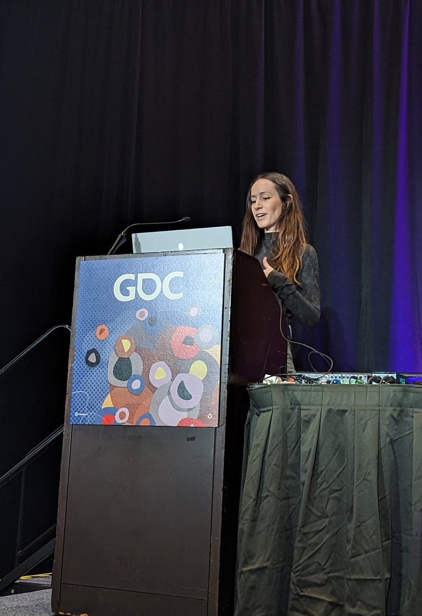 sarahcarmody's tweet photo. ty so much to everyone who came to this yesterday!

I was nervous to go full-Sarah on a GDC stage, but it seems like you all enjoyed this wacky metaphor-filled ride of a talk 🥹— tytyty to every single one of you who wished me luck or hyped me up before/after, I needed it! 💙 https://t.co/vMoNeQfxBv