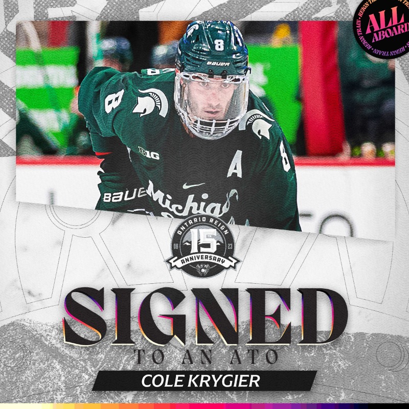 ontarioreign's tweet photo. ROSTER: We've signed @MSU_Hockey defenseman Cole Krygier!

Welcome to the #ReginTrain, Cole!