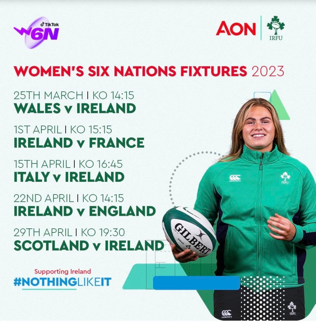 Good luck to @IrishRugby for @Womens6Nations ☘️🏉 #NothingLikeIt