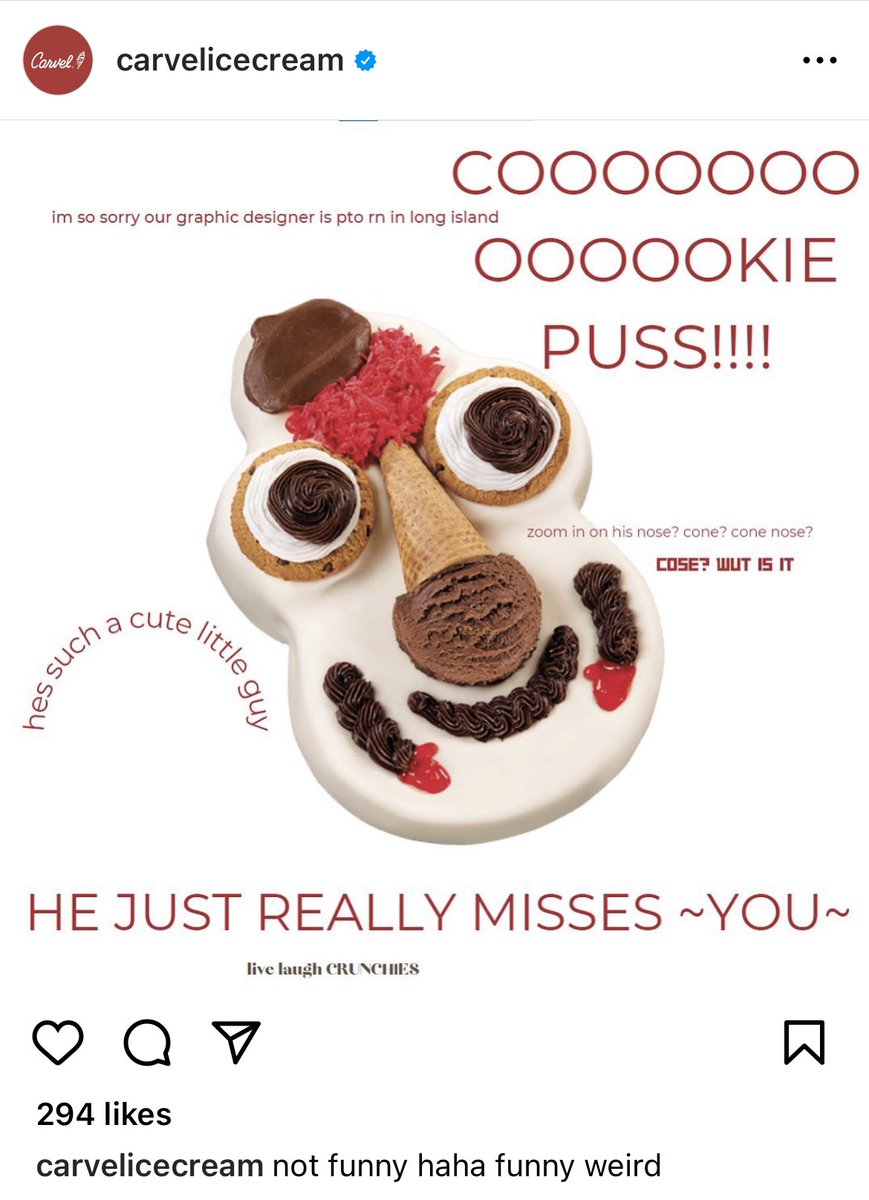 roxannenaomi's tweet photo. Am I witnessing a @CarvelIceCream Instagram hack what is happening https://t.co/nM51JO9Tjd