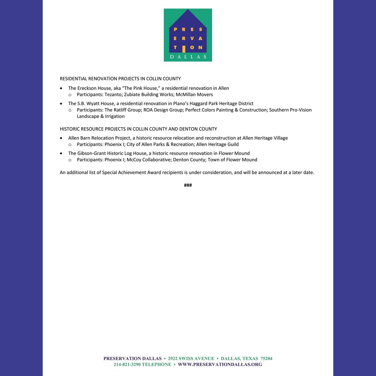 Preservation Dallas tweet media