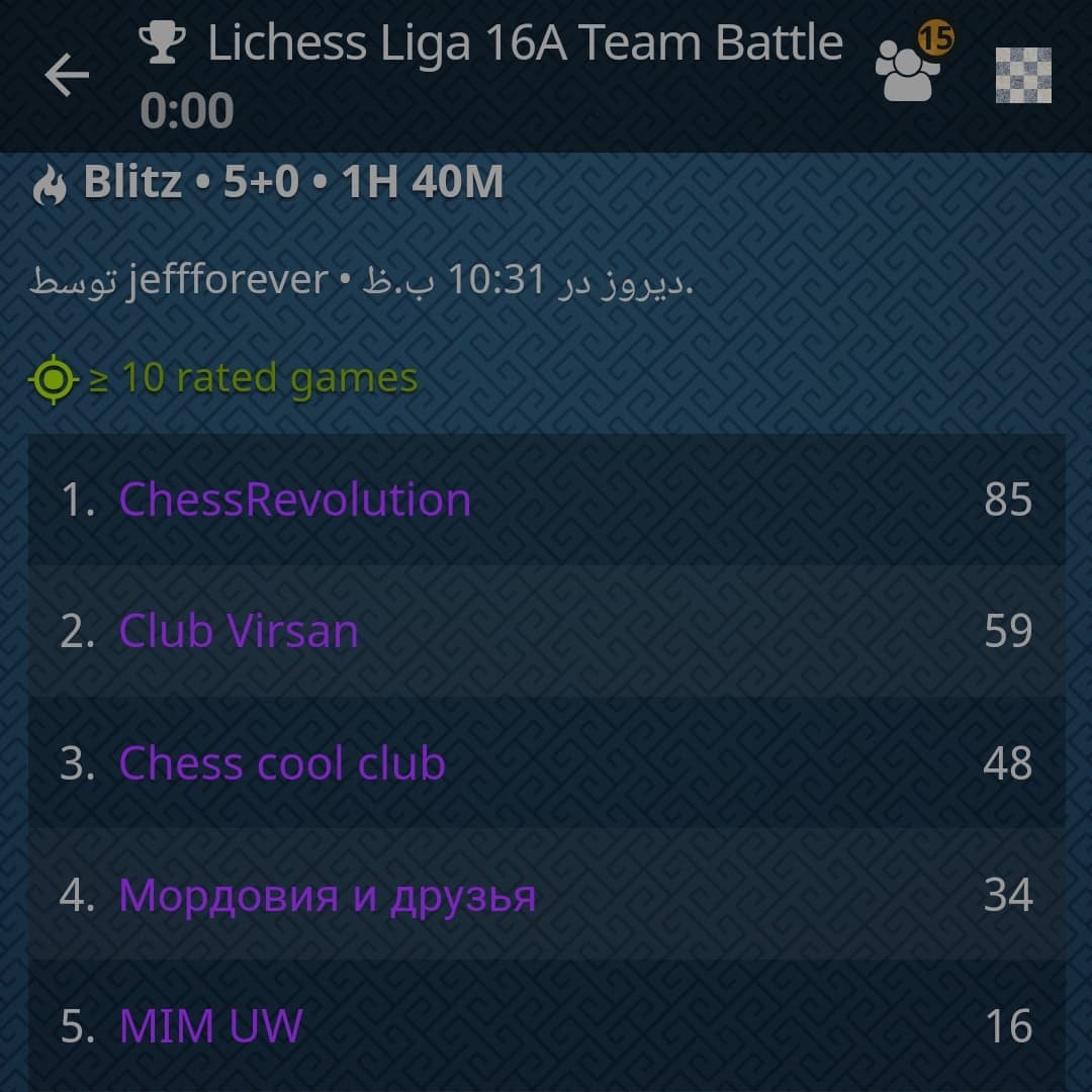 ChessRVL's tweet image. 🥇 We are the CHAMPIONS 🥇

🎊 Congratulations to my brothers and sisters. Thank you for your support 💐🙏

✅ Team #ChessRevolution won Lichess Liga 16 authoritatively and has been promoted to next level. We will play in Lichess Liga 15 🤩

🇮🇷 @ChessRevolution
 🇮🇷