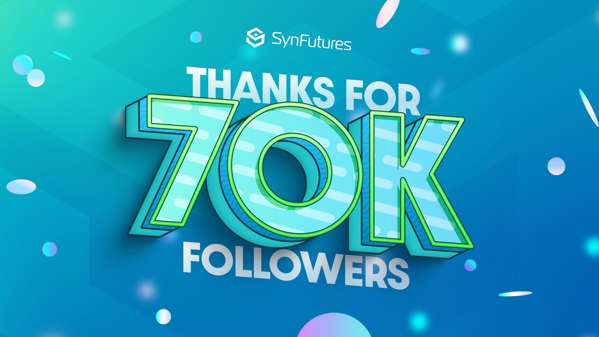 SynFuturesDefi's tweet image. 🎉 70,000 Twitter followers 🎉

Thank you, #SynFuturers! Here’s to our next phase of community growth 🥂